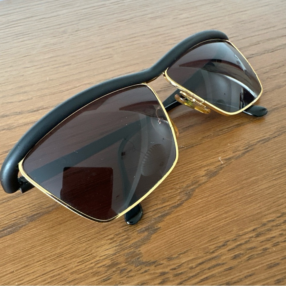 GIANFRANCO FERRE GFF 32 582 Sunglasses ALUTANIUM Blk Gold Rare VINTAGE 80s Italy - Picture 2 of 16